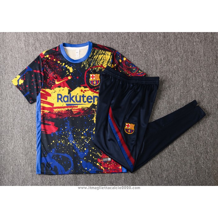 Tuta da Track FC Barcellona Manica Corta 2020 2021 Blu